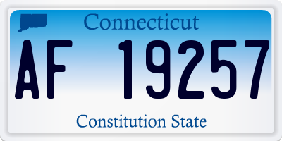 CT license plate AF19257