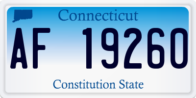 CT license plate AF19260