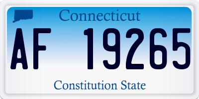 CT license plate AF19265