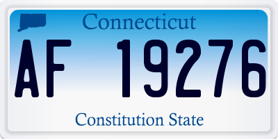 CT license plate AF19276