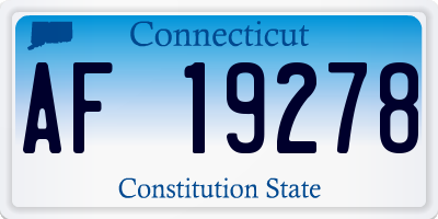 CT license plate AF19278