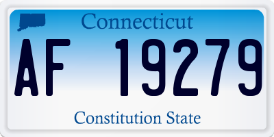 CT license plate AF19279