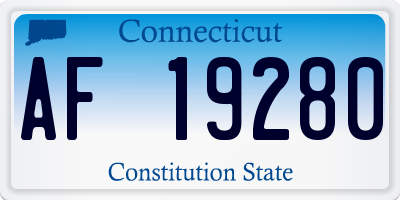 CT license plate AF19280
