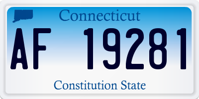 CT license plate AF19281