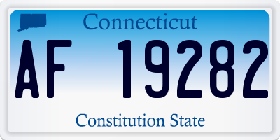 CT license plate AF19282
