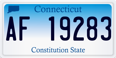 CT license plate AF19283