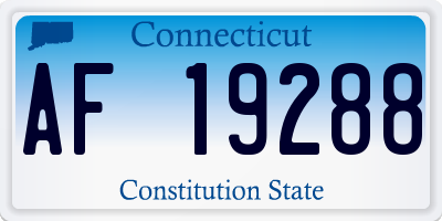 CT license plate AF19288