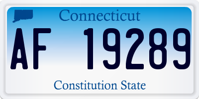 CT license plate AF19289