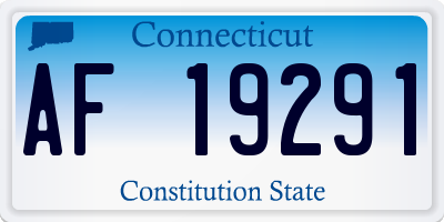 CT license plate AF19291