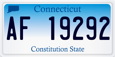 CT license plate AF19292