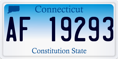 CT license plate AF19293