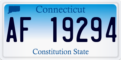CT license plate AF19294