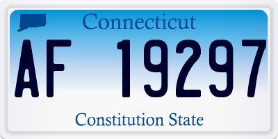 CT license plate AF19297
