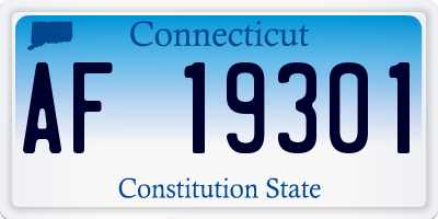 CT license plate AF19301