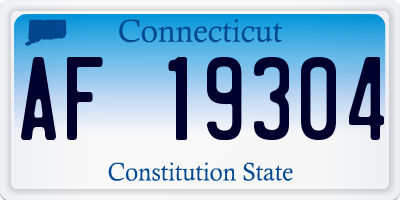 CT license plate AF19304