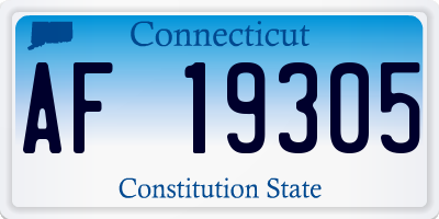 CT license plate AF19305