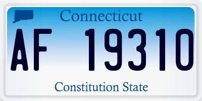 CT license plate AF19310