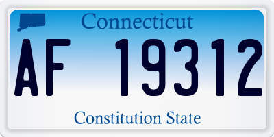 CT license plate AF19312