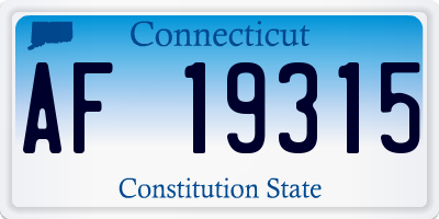 CT license plate AF19315