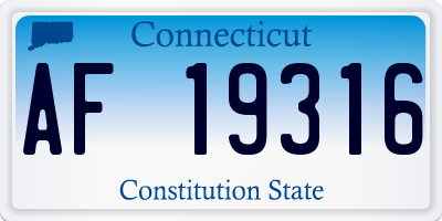 CT license plate AF19316