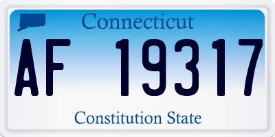 CT license plate AF19317