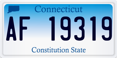 CT license plate AF19319