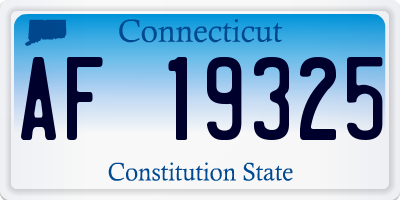 CT license plate AF19325