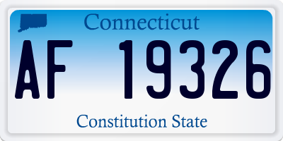 CT license plate AF19326
