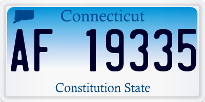 CT license plate AF19335