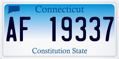 CT license plate AF19337