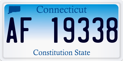 CT license plate AF19338