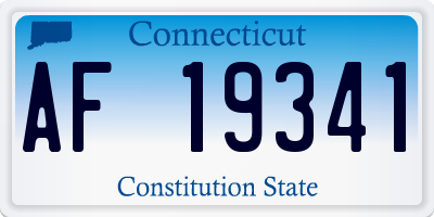 CT license plate AF19341