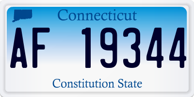 CT license plate AF19344