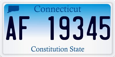 CT license plate AF19345