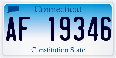 CT license plate AF19346