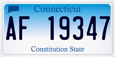 CT license plate AF19347