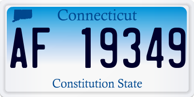 CT license plate AF19349
