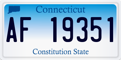 CT license plate AF19351