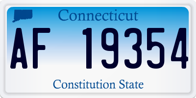 CT license plate AF19354