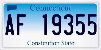 CT license plate AF19355