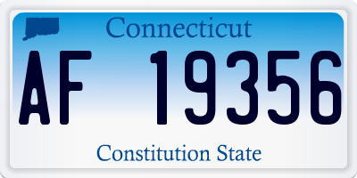CT license plate AF19356