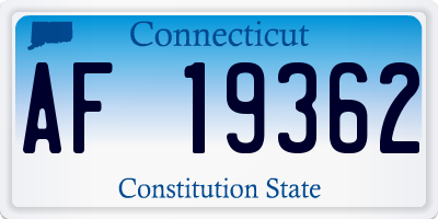 CT license plate AF19362
