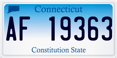 CT license plate AF19363