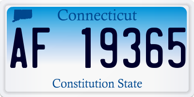 CT license plate AF19365