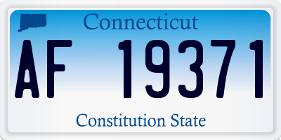 CT license plate AF19371