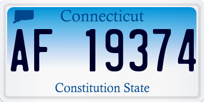 CT license plate AF19374