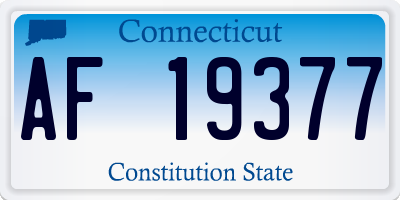 CT license plate AF19377
