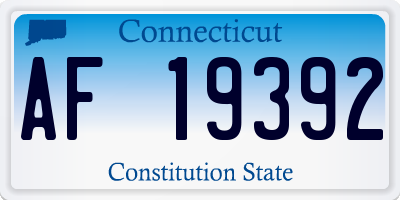 CT license plate AF19392