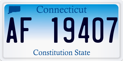 CT license plate AF19407