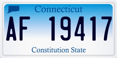 CT license plate AF19417
